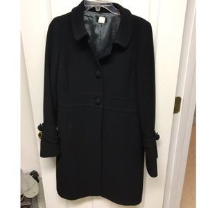 EUC J. Crew wool black coat Size 8